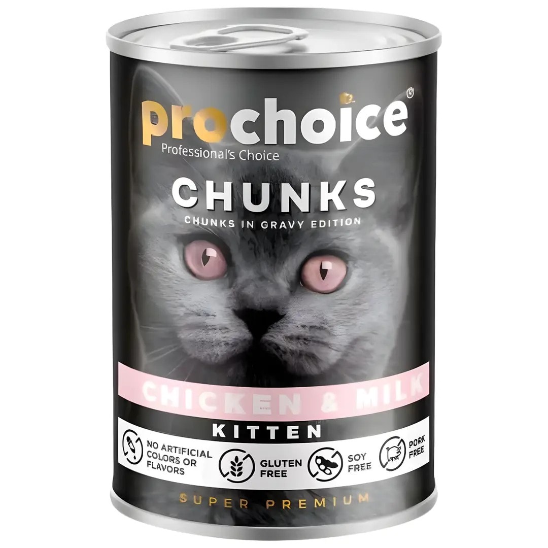 ProChoice Tavuklu ve Sütlü Gravy Soslu Yavru Kedi Konservesi 400 Gr